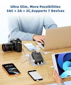 Wontravel Folding Rotating Multi EU UK AU US <b>Plug</b> 7 in 1 Mini 25W Slim <b>Universal</b> Travel Adapter for Gift - Product Image 2