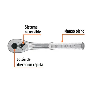Clé à cliquet à dégagement rapide BOX 3, 72 dents, entraînement 3/8'', TRUPER - Product Image 2