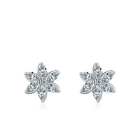 Großhandel Damen 925 Sterling-Silber Blumenstöpsel-Ohrringe Luxus hochwertig Zirkon exquisite Ohrringe Zubehör
