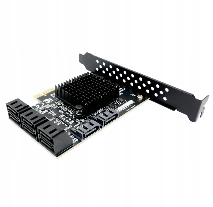 Hot Selling PCI PCIe 1X to 8x SATA 3.0 Serial ATA Adapter Card 6Gb/s High Quality 8 Ports SATA Extension Card