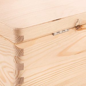 Hình chữ nhật thông gỗ hộp chưa hoàn thành tự nhiên DIY <span class=keywords><strong>Craft</strong></span> Stash hộp với nắp có bản lề cho nghệ thuật nhà & quà tặng trang trí - Product Image 2