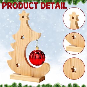 Nuevo adorno navideño de madera para árbol, decoración para fiestas, adorno de mesa con campanas navideñas y diseño hueco para colgar - Product Image 3