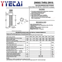 20 Diodes redresseuses en pont 2W10 neuves, 100% originales, 2A 1000V WOB, monophasées, à ondes complètes, à montage traversant, en silicium, 20 pièces