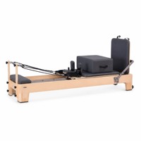 Máquina de Pilates Reformer de Madera de Arce Blanca con Estructura de Aleación de Aluminio, Equipo de Entrenamiento de Core para el Hogar y el Estudio