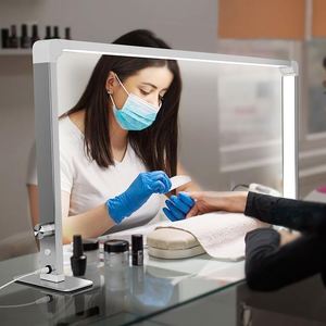 Lámpara de Escritorio LED para Técnicos de Uñas, Luz Blanca Cálida, Metálica, Cuadrada, para Manicura, Tatuajes y Pestañas, Marca Elanby - Product Image 4