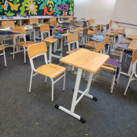 Chaises de bureau pour étudiant simple Offre Spéciale conçues sur mesure Table d'étude de mobilier scolaire en bois avec construction en métal durable