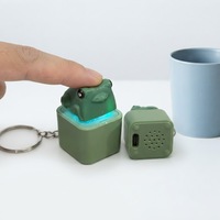 Creative Sound and Light Function Charging Frog Shaped Keychain Keycap for Custom Keycha