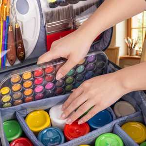 Étui de rangement portable pour peinture acrylique avec bandoulière et poignée, sac de transport pour fournitures artistiques avec séparateurs amovibles et poche supplémentaire - Product Image 4