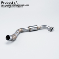 Nouveau silencieux d'échappement moto 51MM en acier inoxydable pour Yamaha Aerox 155, NVX 155, NVX 125 – Rétrofit/Amélioration