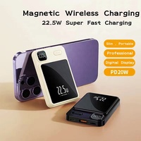Batterie externe à chargement sans fil 5000-10000 mAh avec charge rapide PD 22,5 W, affichage LED et fonctions magnétiques – Offre Spéciale