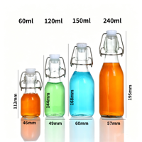 Botol Minuman Kaca Mini Bulat 2oz 4oz 5oz 8oz Grosir Sampel Gratis, Tutup Ayun, Anti Bocor, Mudah Dibuka, Untuk Pembuatan Bir Rumahan