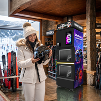 Máquina Expendedora Automática Comercial para Limpieza de Cascos de Motocicleta, Puertas Dobles, Pantalla Táctil de 15.6 Pulgadas, Ozono Térmico/Vapor/UVC