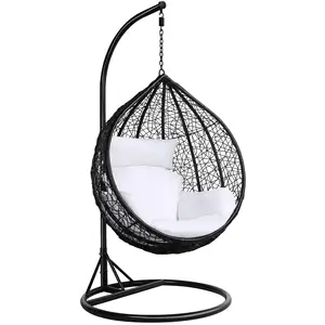 Hot Sales Wholesale Outdoor Bedroom Living Room Hotels Rattan Egg Swing Chair Detachable Hanging Balcony Swing Chair