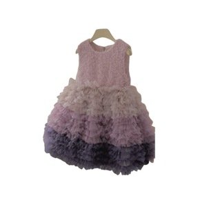 Tongxingyuan Girls Woolen Cake Dress Long Sleeve Autumn Winter Casual Purple Star River - Product Image 5