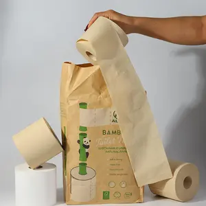 Papel higiénico de bambú personalizado, varios envases, fabricación de papel higiénico de Bambú