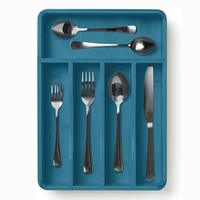 Organisateur de tiroir en bambou plateau extensible pour ustensiles de cuisine couverts couverts couverts support d'argenterie pour tiroir