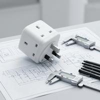 Adaptateur de prise britannique, 3 voies avec protection enfant 13A, 250V