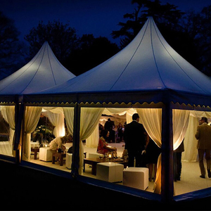 Tente de réception A-Frame en toile de voile 200 places, ignifuge et imperméable, pour mariages et événements en extérieur, avec structure en aluminium - Product Image 6
