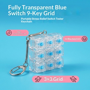 Porte-clés <span class=keywords><strong>clavier</strong></span> mécanique anti-stress à neuf boutons en plastique, clés lumineuses, sans impression, pour la relaxation - Product Image 3
