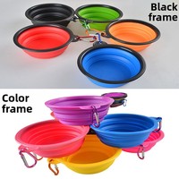 Bol pliable en élastomère thermoplastique à cadre noir pour chien, ensemble d'alimentation portable pour animaux de compagnie, bol pliable pour chat – Vente en gros usine