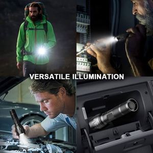 Lampe torche LED tactique de camping super lumineuse 1000 lumens avec <span class=keywords><strong>zoom</strong></span>, en alliage d'aluminium, rechargeable au lithium, indice IP65, longue portée - Product Image 5