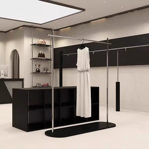 Biểu tượng tùy chỉnh cửa hàng sang trọng bạc loạt quần áo hiển thị đứng, thép không gỉ bạc quần áo tốt đứng - Product Image 3