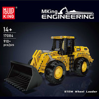 MOULD KING 17084 Kits de construcción técnica Motorizado 972M Cargador de ruedas Juguetes para niños Camión Ladrillos