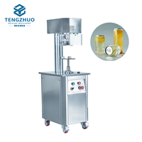 Máquina selladora de latas de acero inoxidable de fácil operación, sellador neumático de 35-126mm para latas de bebidas y recipientes de plástico