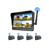 Cámara de camión de respaldo de Vista trasera magnética inalámbrica Solar con grabación de 7 pulgadas Monitor Carplay de navegación automática Android inalámbrico