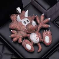 Oferta Especial: Colgante de Animal Personalizado de Plata de Ley 925 con Moissanita, Estilo Hip Hop, para Hombre, Joyería 3D para Fiesta y Streetwear
