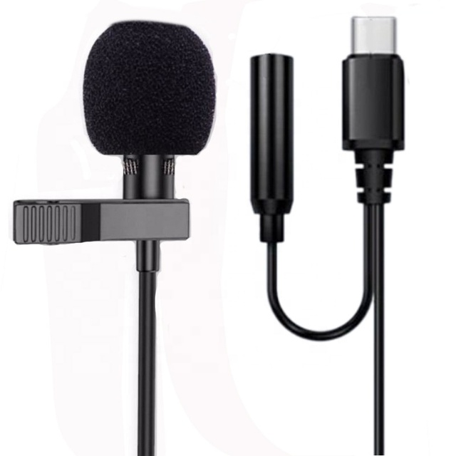 Mini Collar Mic Studio Video Sound Voice Recording Cell Phone Smartphone Interview Clip Lapel Lavalier Live Streaming Microphone