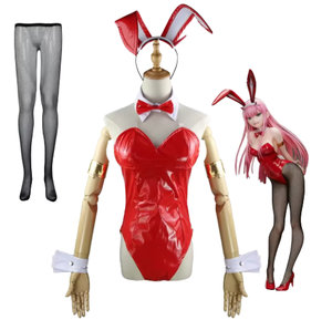 Kostum Cosplay Anak Perempuan <span class=keywords><strong>DARLING</strong></span> in the <span class=keywords><strong>FRANXX</strong></span> 02 Zero Two Seragam Jumpsuit Kelinci Anime Halloween Pesta Poliester - Product Image 1