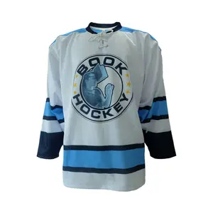 高级设计电影冰球运动衫运动毛衣定制号码和名牌升华冰球运动衫