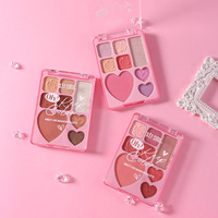 Palette de maquillage multi-usages 3 en 1, blush, fard à paupières, illuminateur, palette cosmétique pour le visage, rose en relief 3D