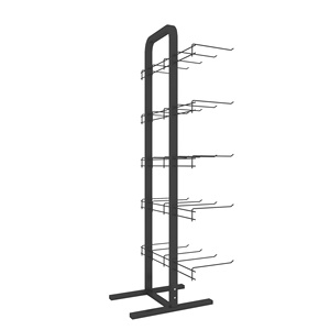 Tùy chỉnh kim loại màu đen đa móc duy nhất mặt sàn hiển thị, bán lẻ hiển thị đứng với <span class=keywords><strong>Hooks</strong></span> - Product Image 6