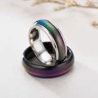 Bijoux en gros 6mm en acier inoxydable dégradé rampe température humeur anneau changement de couleur hommes femmes mode bijoux anneaux