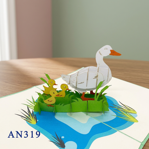 Meilleure Vente : Carte Pop-up 3D Famille de Canards, Conception Personnalisée, Artisanat en Papier Fait Main, Cadeaux Anime, Décoration Maison, Fête des Mères, Thanksgiving - Product Image 3