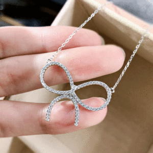 Collana con Ciondolo a Fiocco Stile Foresta per Donne, Elegante Catena da Collo per Ragazze, Gioielli alla Moda - Product Image 6