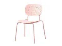 Chaise de salle à manger moderne en plastique vert, empilable, réglable en hauteur, avec assise ventilée en PP et pieds en métal, pour la maison et la salle de bain