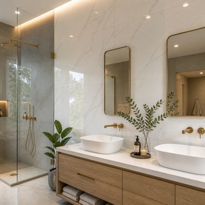 Azulejos de Porcelana con Patrón de Mármol Blanco Louis Brillante de 400*800 mm, Azulejos de Cerámica Esmaltados de Alto Brillo para Paredes y Pisos de Hoteles y Villas - Product Image 2