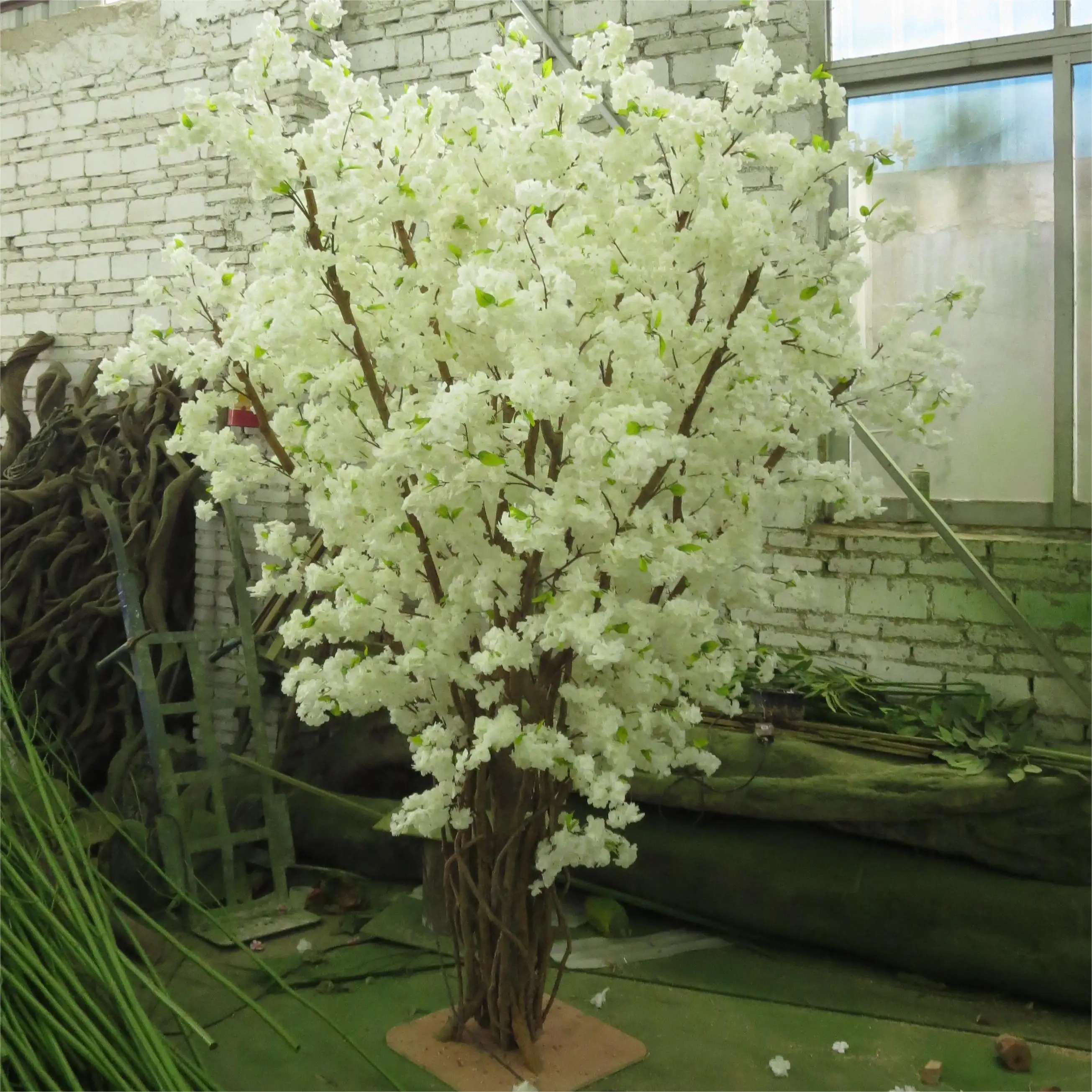 Japanese sakura 5ft 6ft indoor wedding pink white silk artificial cherry blossom tree centerpiece for table decoration