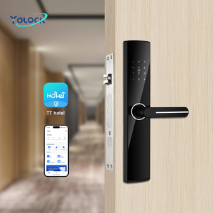 YOLOCK Tuya App Control ควบคุมการปลดล็อคด้วย Wifi ระบบไบโอเมตริกซ์ สมาร์ทล็อคประตูโรงแรม สำหรับประตูไม้ HT05-D สมาร์ทการ์ดล็อค HT05-D - Product Image 1