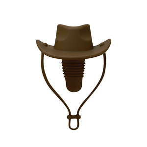 Tapón de Botella de Silicona de Grado Alimenticio con Forma de Sombrero de Vaquero, Tapón de <span class=keywords><strong>Vino</strong></span> con Logotipo Personalizado, <span class=keywords><strong>Accesorios</strong></span> de Bar Duraderos - Product Image 1