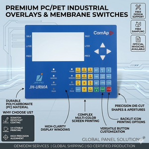 Custom PVC PET Polycarbonate Graphic Overlay Adhesive <b>Membrane</b> Switch <b>Waterproof</b> Durable Heat Resistant for Industrial Cutting - Product Image 3