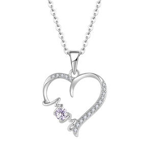 All'ingrosso stile semplice argento amore cuore di moda regalo di compleanno festa della <span class=keywords><strong>mamma</strong></span> <span class=keywords><strong>mia</strong></span> <span class=keywords><strong>mamma</strong></span> collana per la <span class=keywords><strong>mamma</strong></span> - Product Image 2