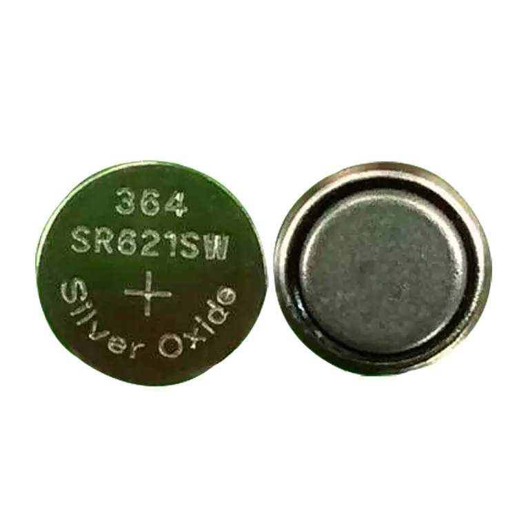 Hiệu suất cao OEM MSDS 0% HG Bạc oxide Pin 364 SR621SW s621e 1.55V Bạc oxide pin đồng hồ