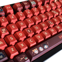 Jolies touches de clavier rouges à thème, 129 touches, profil Cherry, pour clavier mécanique à commutateurs Mx 61/87/104/108