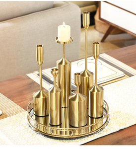 Modern Wedding Home Decorative Luxury <strong>Brass</strong> Gold Taper Candlestick <strong>Holder</strong> Iron <strong>Candle</strong> <strong>Holder</strong> Metal - Product Image 3