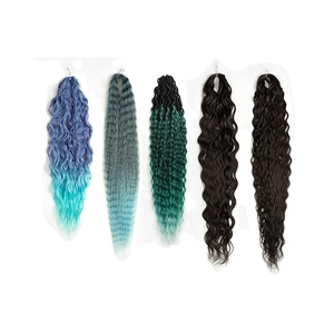 <span class=keywords><strong>Ariel</strong></span>-mechones de pelo sintético para mujer, mechones de pelo trenzado de onda profunda, ondulado al agua, largo, de ganchillo, fabricante al por mayor - Product Image 4