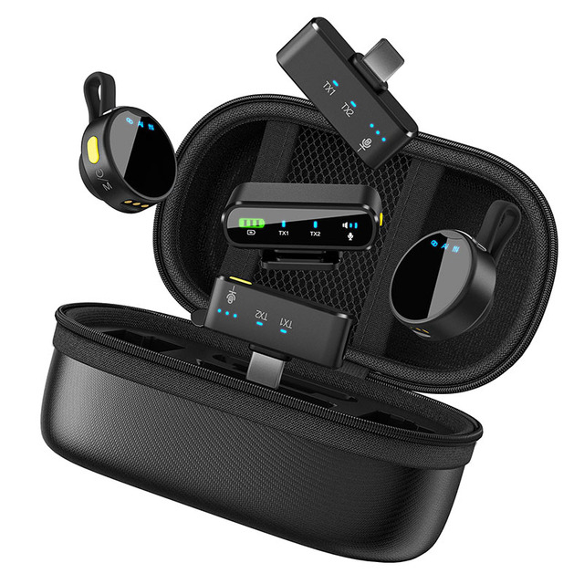 M93 Mini Microphone Wireless 3 in 1 Mobile Phone Wireless Microphone for DSLR Camera
